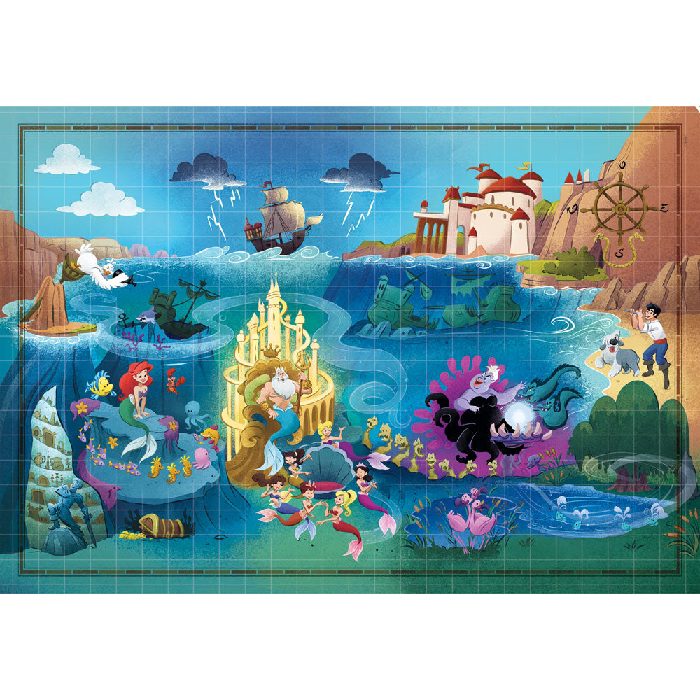 CLEMENTONI 1000ч. Пъзел Disney Story Maps The Little Mermaid
