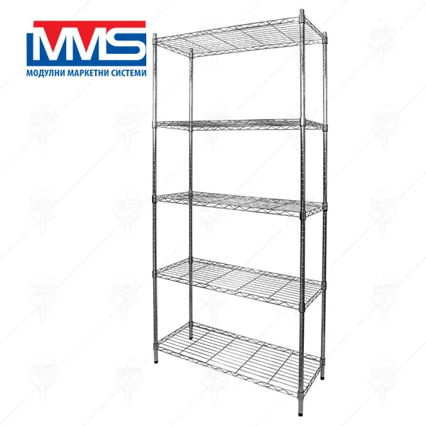 MMS Стелаж Телен 5х120 кг Valerii 180х91х35 см Хром
