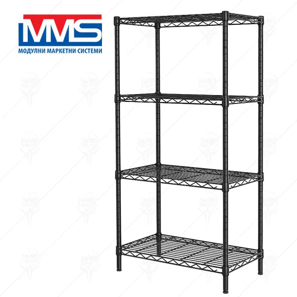 MMS Стелаж Телен 4х120 кг Valerii 137х91х35 см Черен