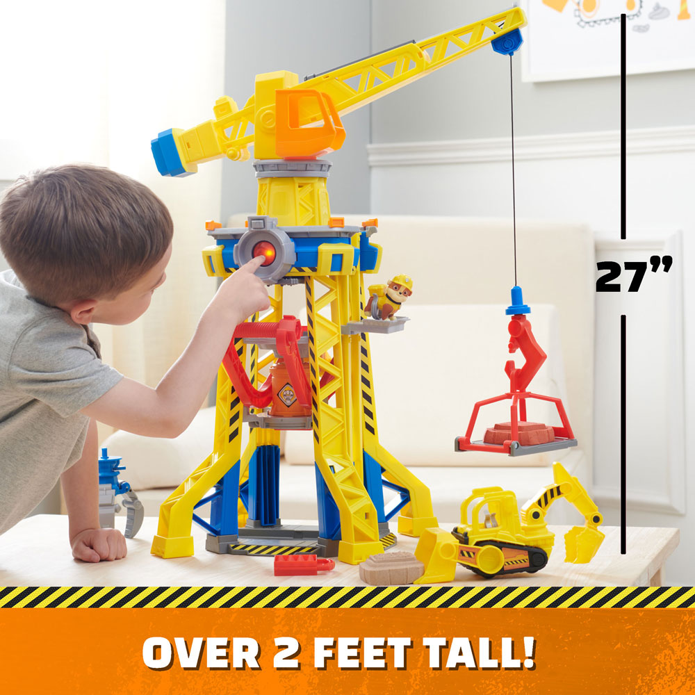 Paw Patrol Rubble and Crew Кран със звукови и светлинни ефекти, мини булдозер и кученце
