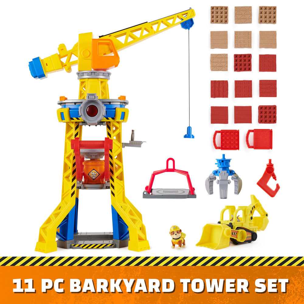Paw Patrol Rubble and Crew Кран със звукови и светлинни ефекти, мини булдозер и кученце
