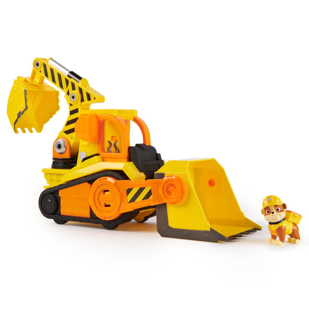 Paw Patrol Rubble and Crew Строителна машина със звукови и светлинни ефекти и кученце Ръбъл