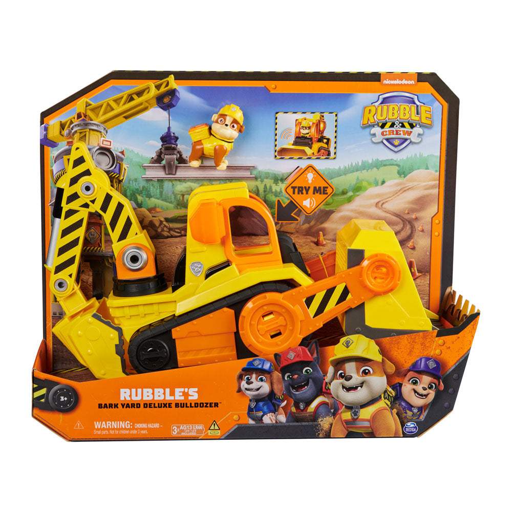Paw Patrol Rubble and Crew Строителна машина със звукови и светлинни ефекти и кученце Ръбъл