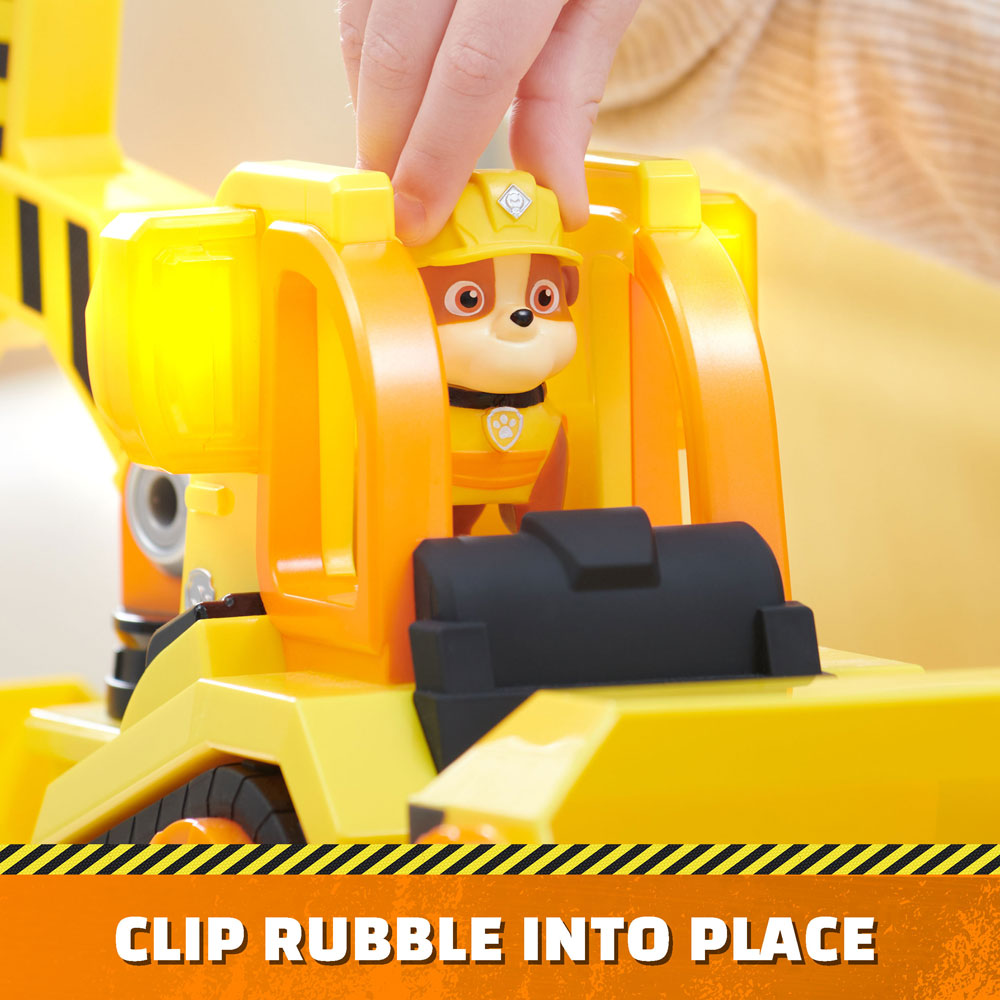 Paw Patrol Rubble and Crew Строителна машина със звукови и светлинни ефекти и кученце Ръбъл