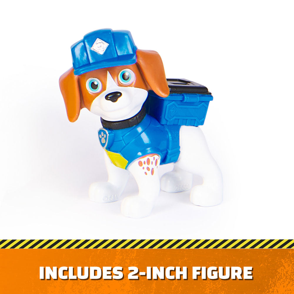 Paw Patrol Rubble and Crew Строителна машина със звукови и светлинни ефекти и кученце Уийлър