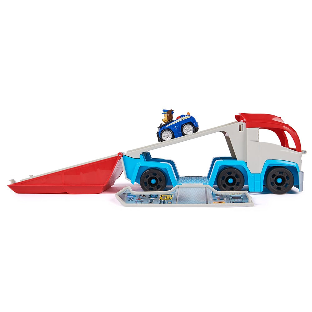 SM PAW PATROL Камион със Сгъваема Рампа и Количка