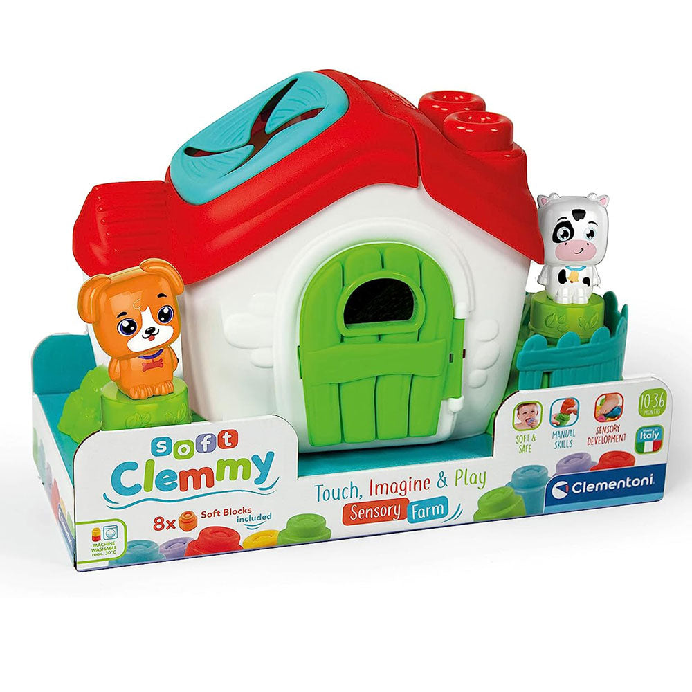 CLEMENTONI SOFT Clemmy Къща конструктор Sensory Farm 8ч. с фигури