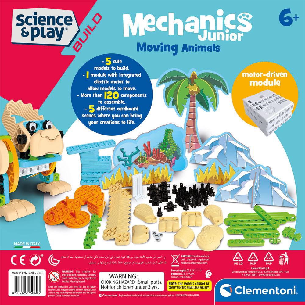 CLEMENTONI Science Play Mechanics Junior Конструктор Животни 120ч.