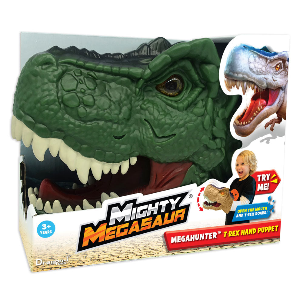 MIGHTY MEGASAUR Глава динозавър T-REX Hand Puppet звук и светлина