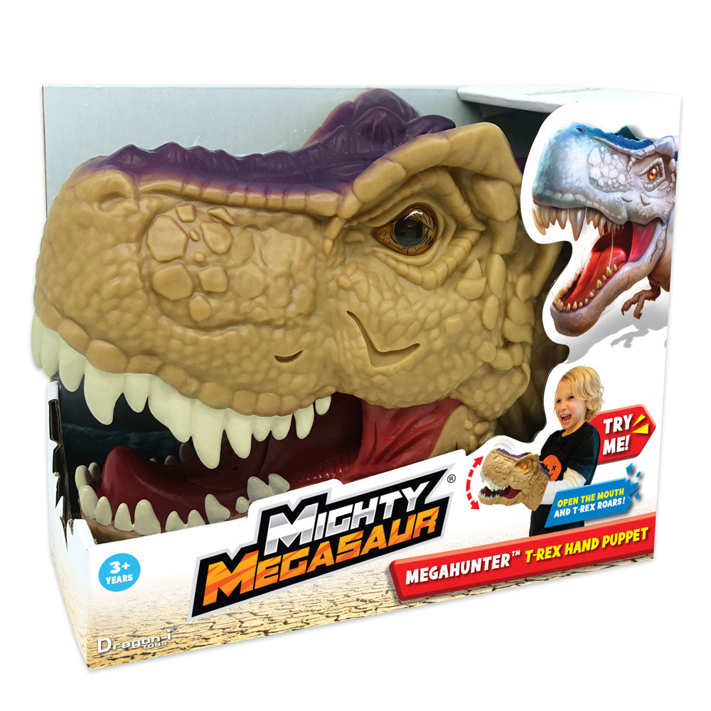 MIGHTY MEGASAUR Глава динозавър T-REX Hand Puppet звук и светлина