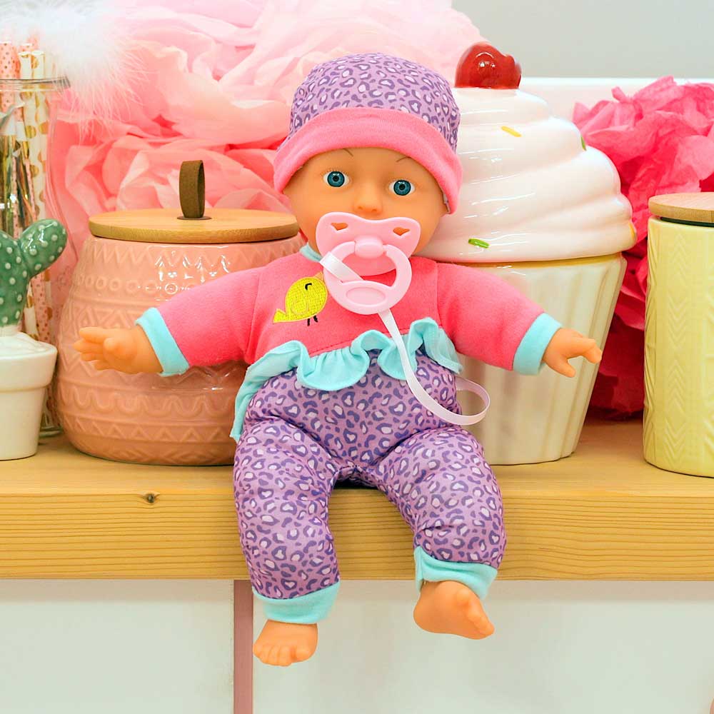 Bayer Кукла с меко тяло 30 см. My First Baby с леопардова шапка