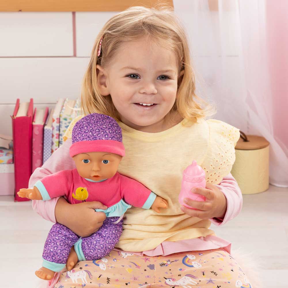 Bayer Кукла с меко тяло 30 см. My First Baby с леопардова шапка