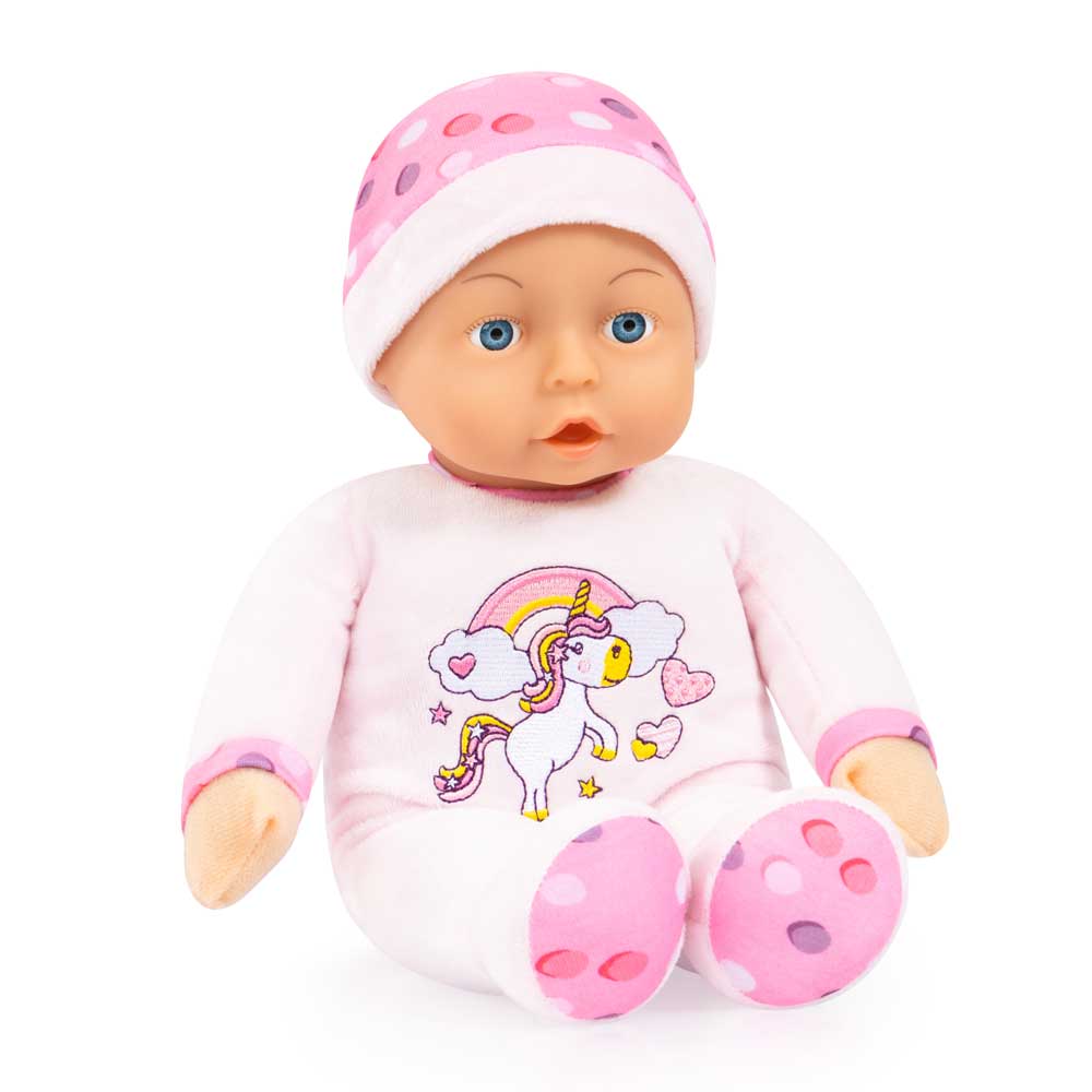 Bayer Кукла меко тяло 30 см. My First Baby гащеризон с еднорог