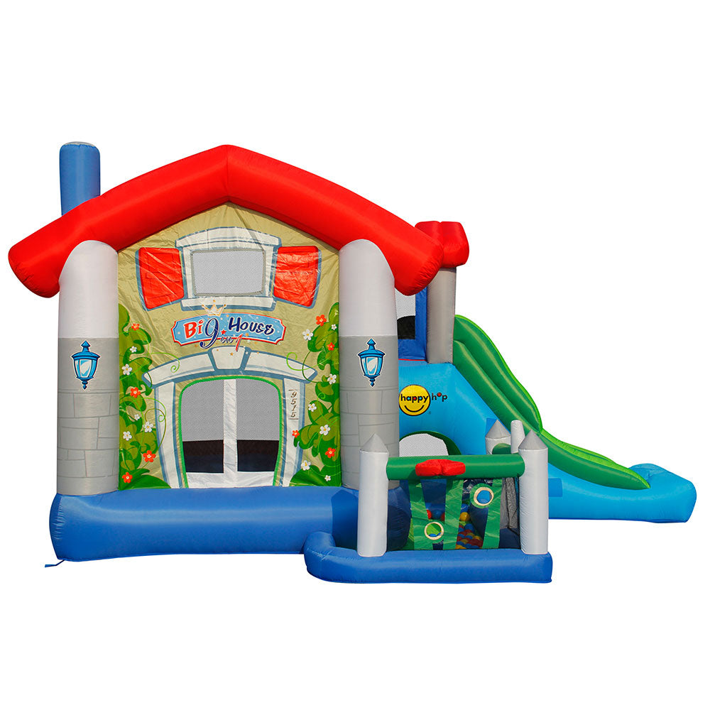 HAPPY HOP Игрален център къща с пързалка и топки 455x330x265