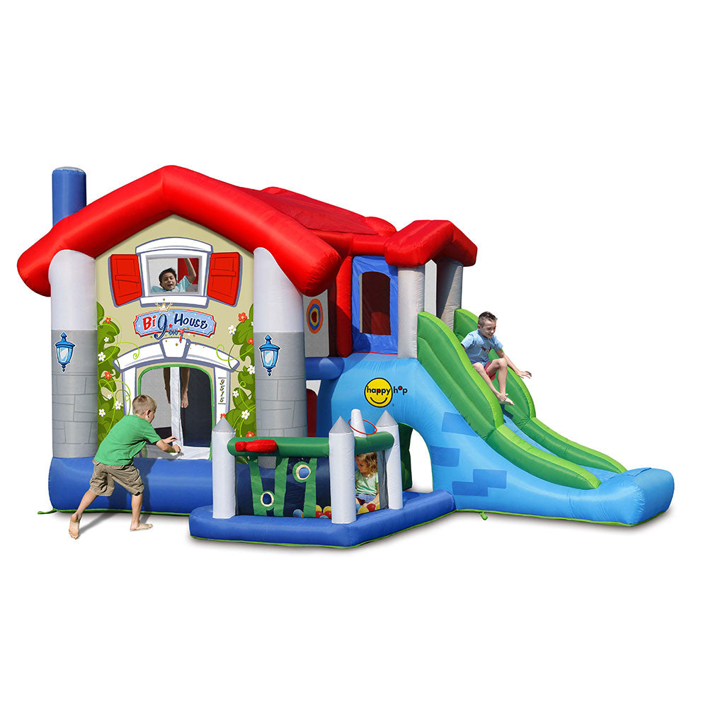 HAPPY HOP Игрален център къща с пързалка и топки 455x330x265