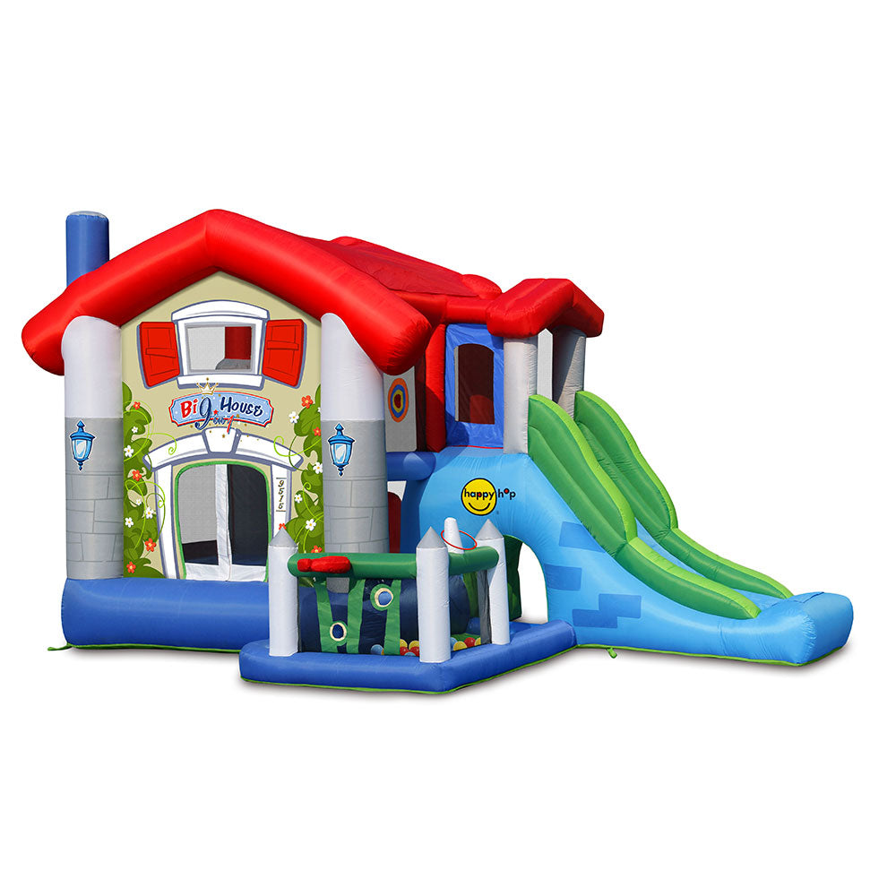 HAPPY HOP Игрален център къща с пързалка и топки 455x330x265