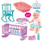 LT Кукла пишкаща Le Petit Bebe 30 см. с легло, стол за хранене и корито