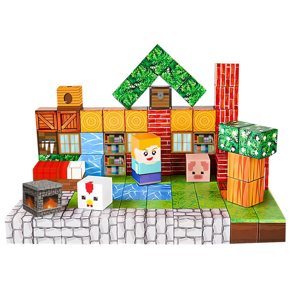 MagniCubes Магнитни Блокчета Wood Factory Метална Кутия 27ч.