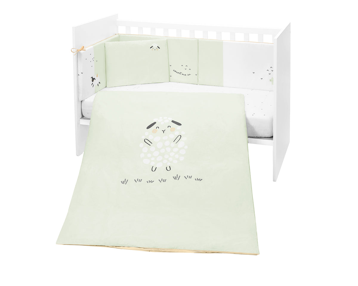 KikkaBoo Бебешки спален комплект 6 части 60/120 Sleepy Sheep