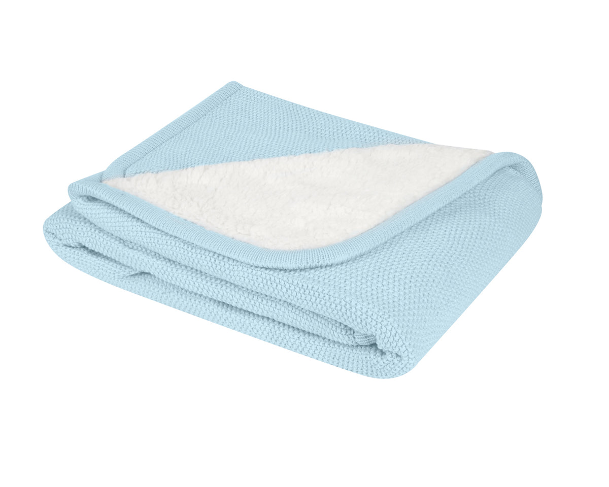 KikkaBoo Плетено памучно одеяло с шерпа Dream Big Blue
