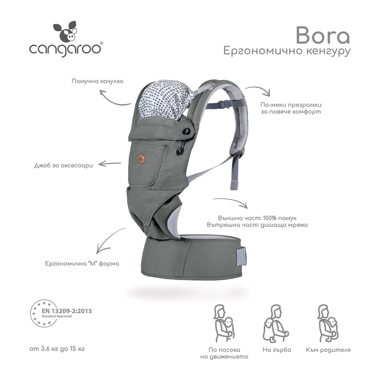 Cangaroo Ергономично кенгуру Bora