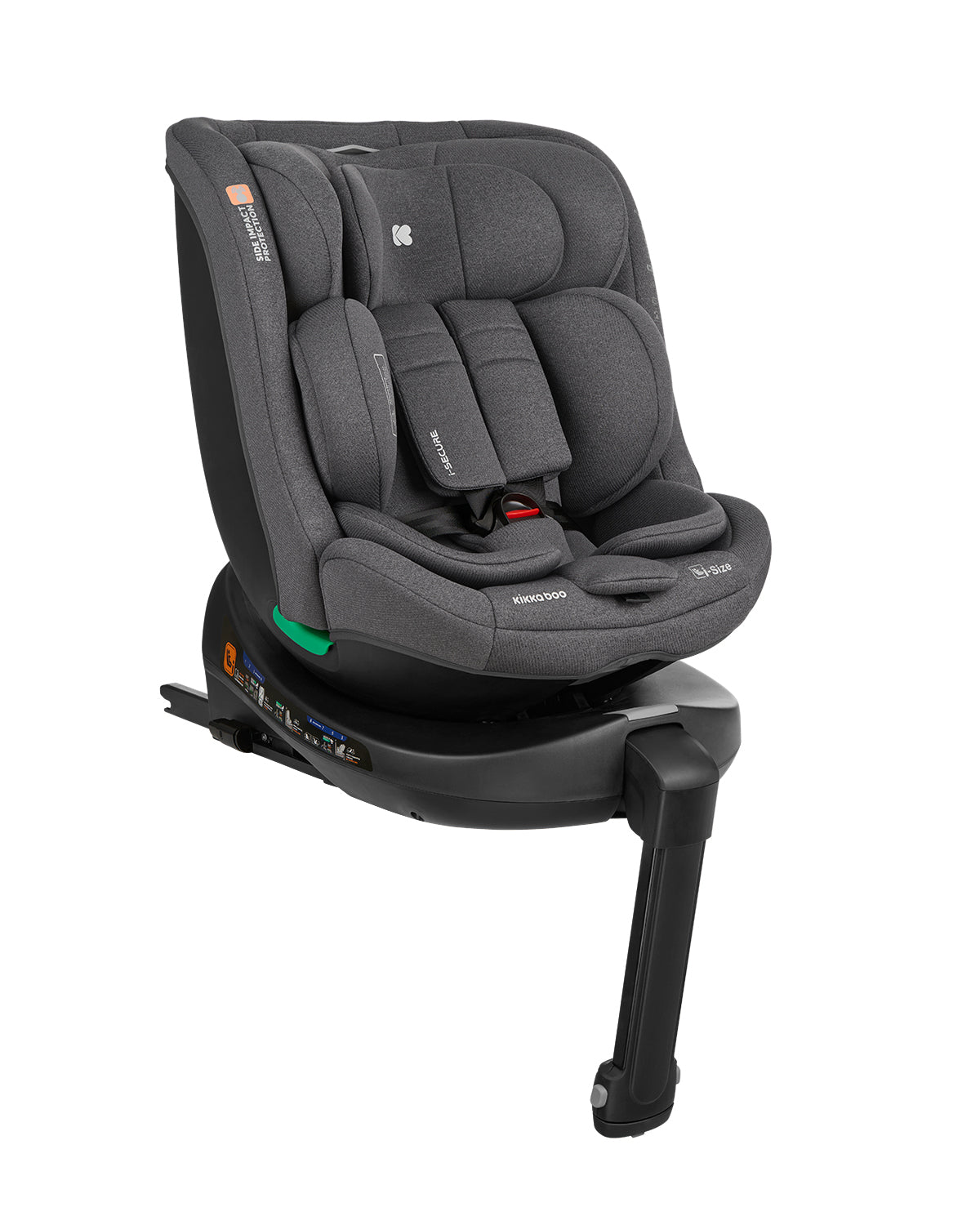 KikkaBoo Стол за кола 40-150 см i-Secure i-SIZE Dark Grey