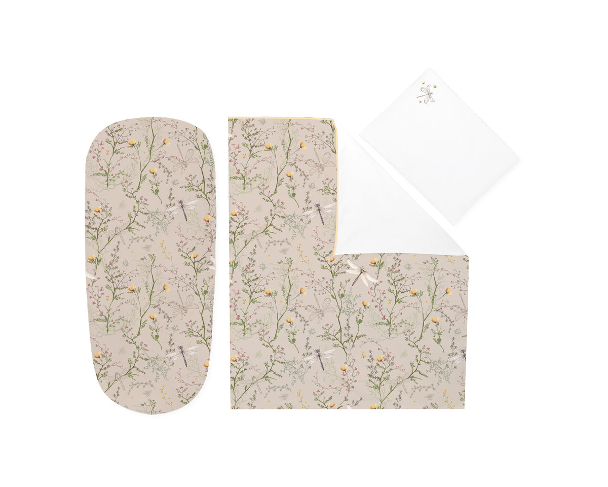KikkaBoo Бебешки спален комплект за количка 6 части Secret Garden Beige