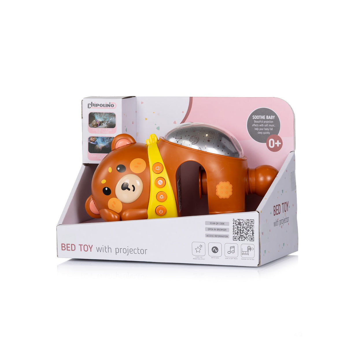 Chipolino Играчка за легло с проектор Мече