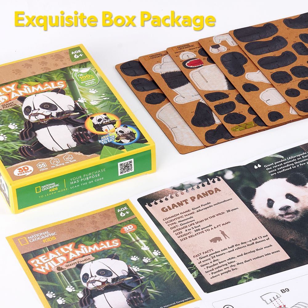 CubicFun Пъзел 3D Wild Animals Панда 55ч.