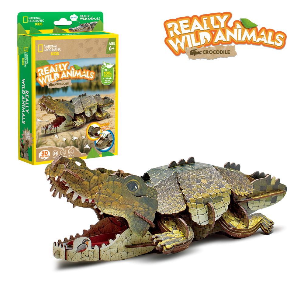 CubicFun Пъзел 3D Wild Animals Крокодил 54ч.