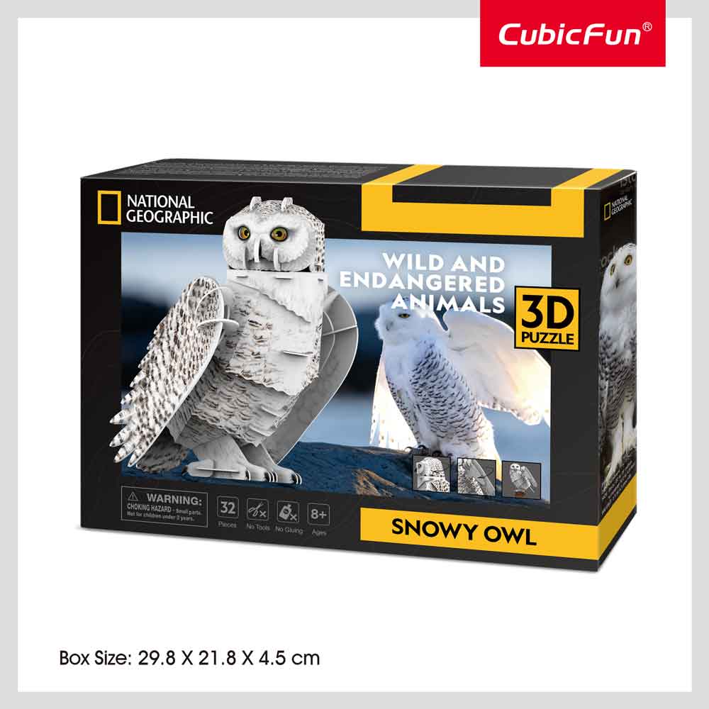 CubicFun Пъзел 3D National Geographic Полярна Сова 62ч.
