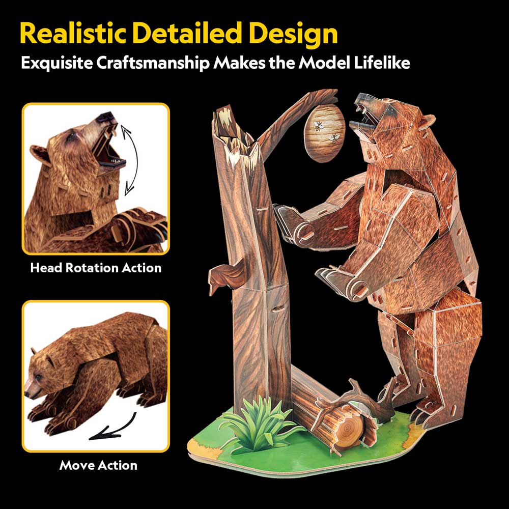 CubicFun Пъзел 3D National Geographic Кафява мечка 88ч.