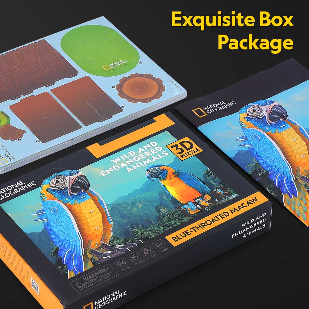 CubicFun Пъзел 3D National Geographic Синьогърлена ара 94ч.