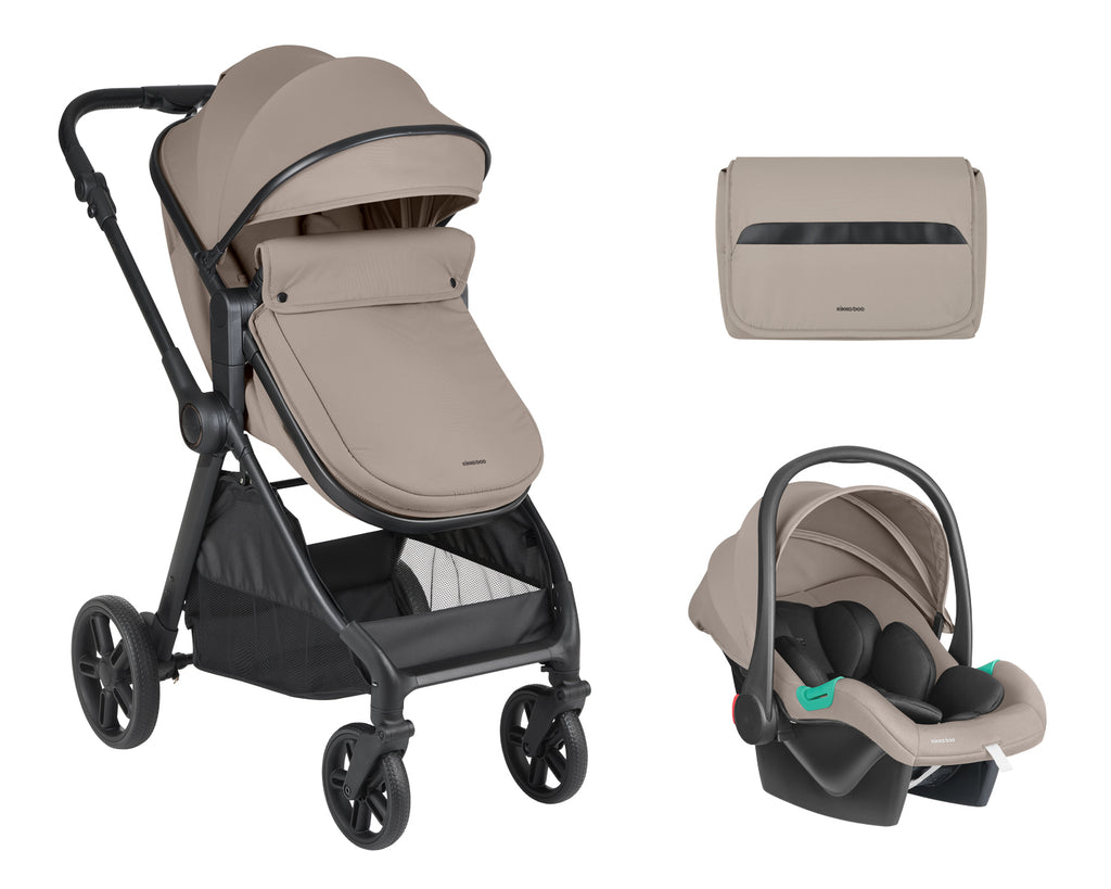 KikkaBoo Комбинирана количка 3в1 трансф. седалка Eloe Dark Beige