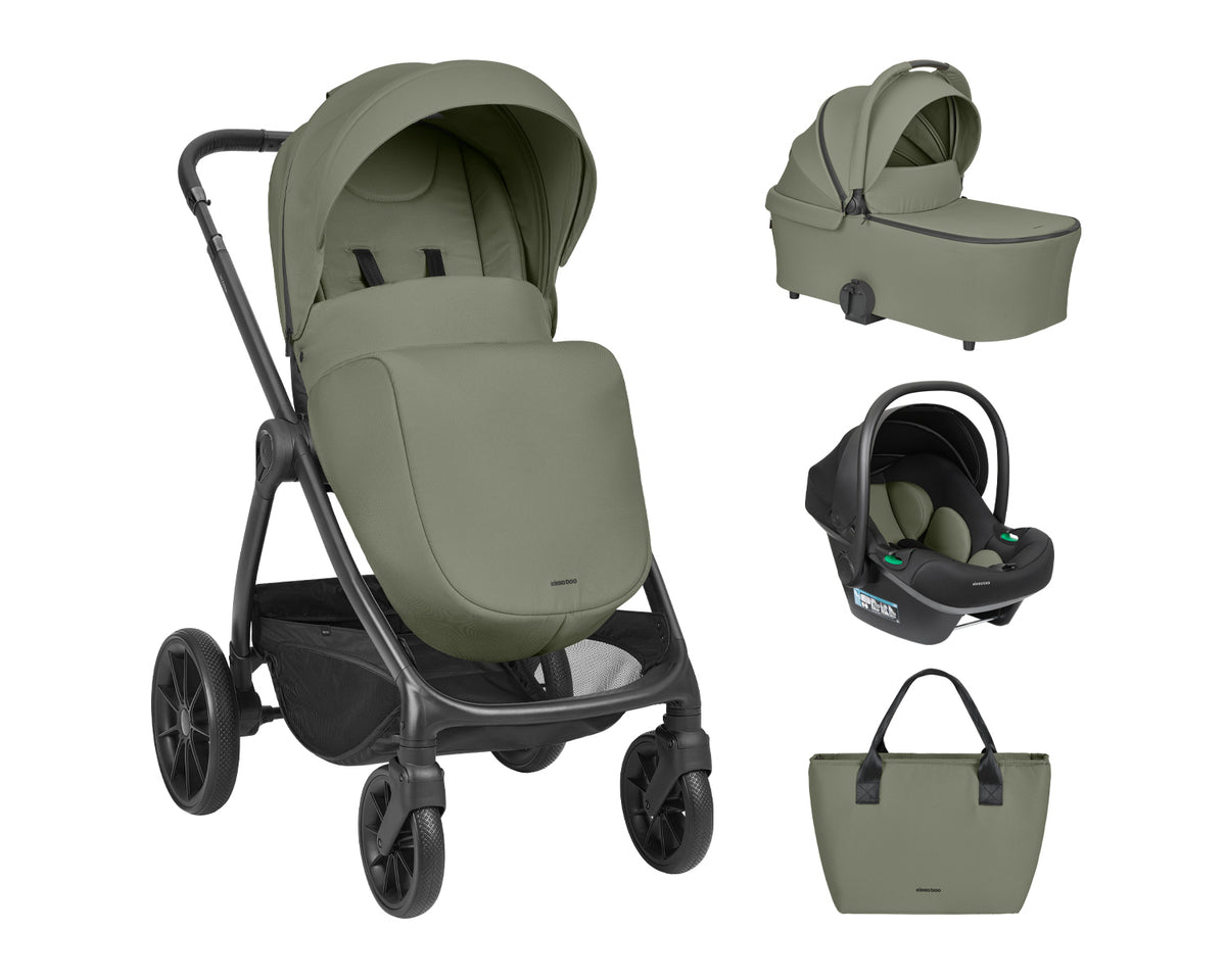 KikkaBoo Комбинирана количка 3в1 с кош за новородено Modena Army Green 2027