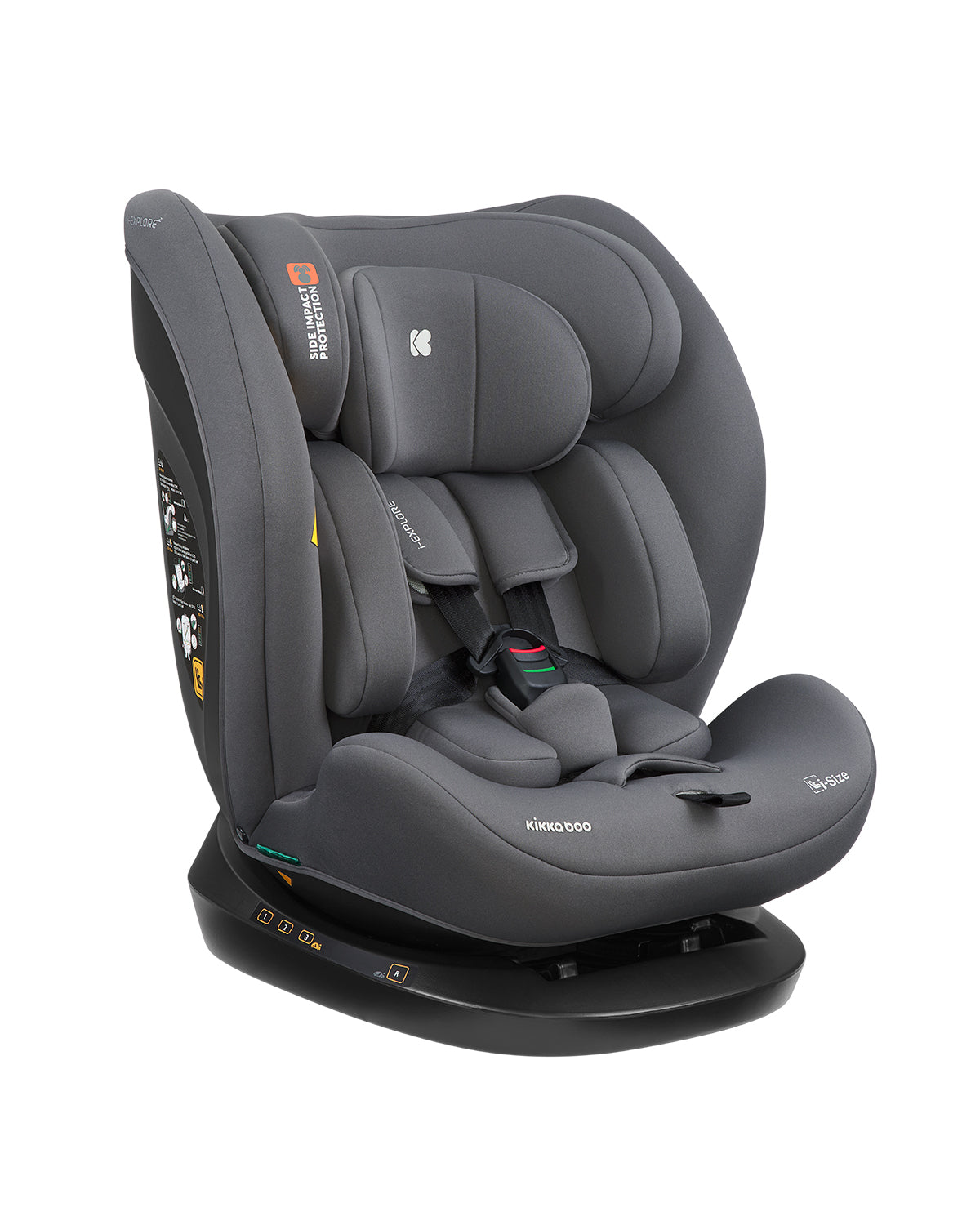 KikkaBoo Стол за кола 40-150 см i-Explore 2 i-SIZE Grey