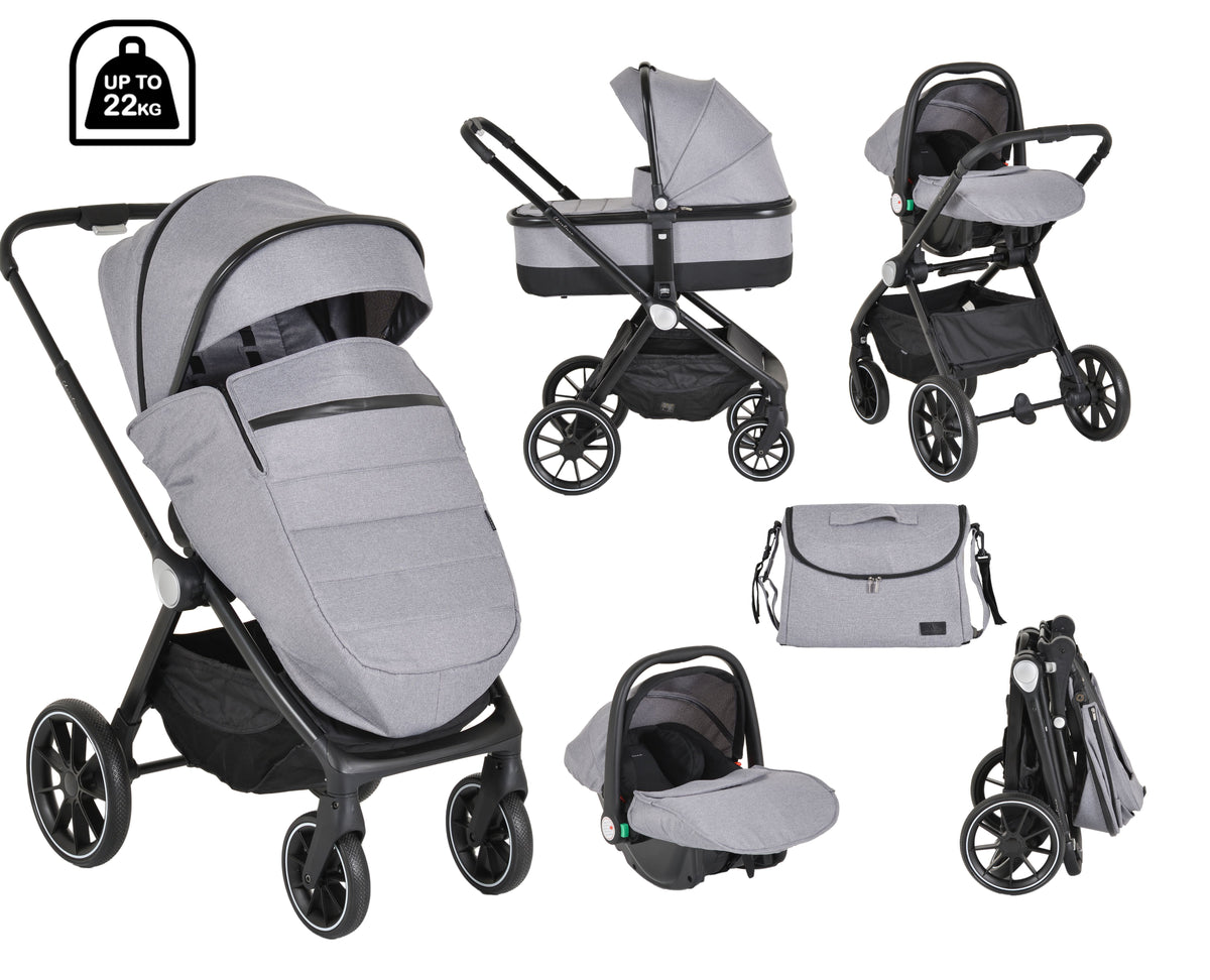Cangaroo Комбинирана детска количка Christiano 3в1 - Сив