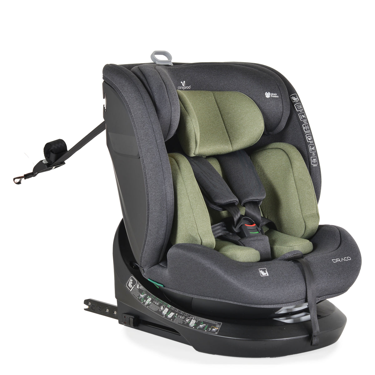 Cangaroo Стол за кола Draco 40-150см маслинено зелено