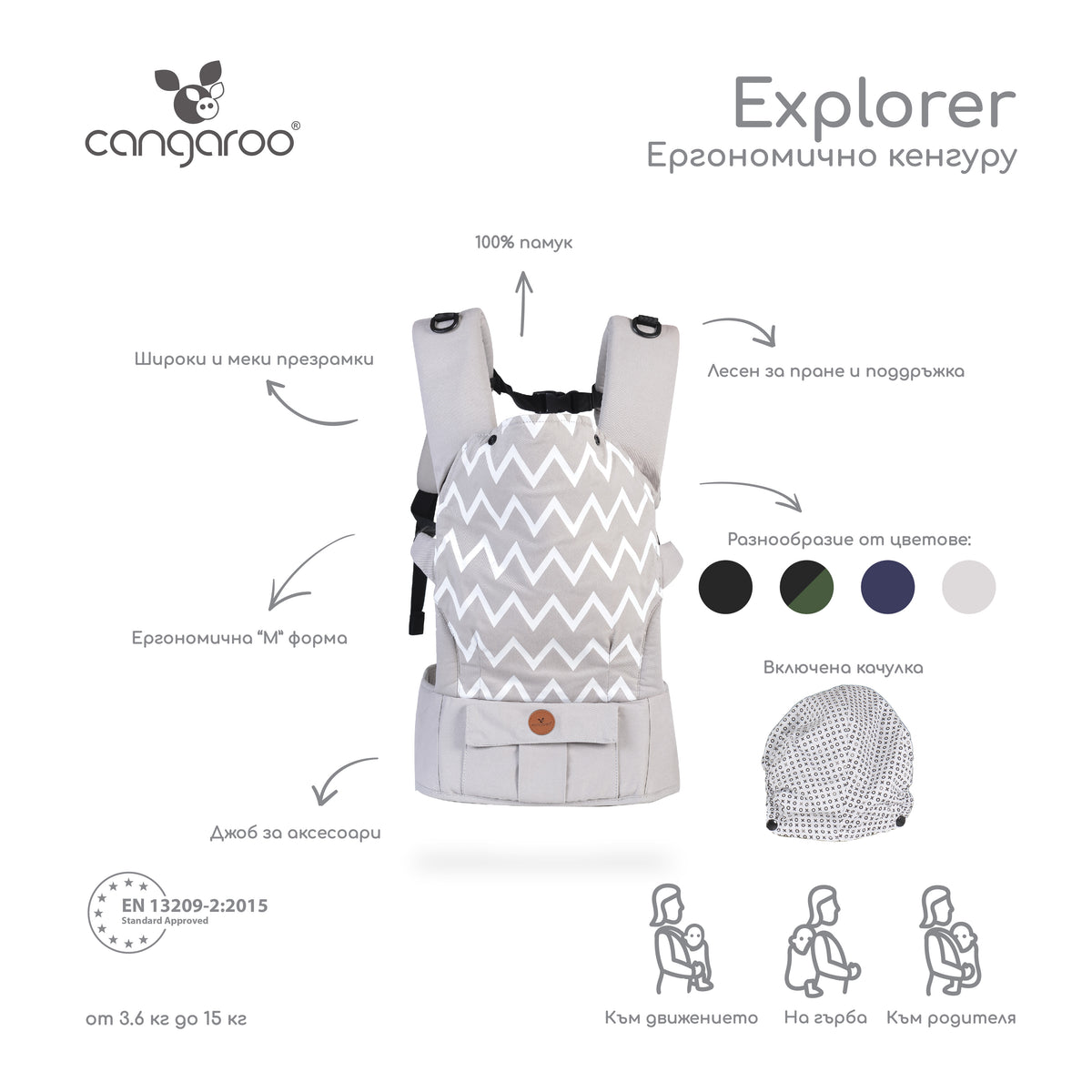 Cangaroo Ергономично кенгуру Explorer