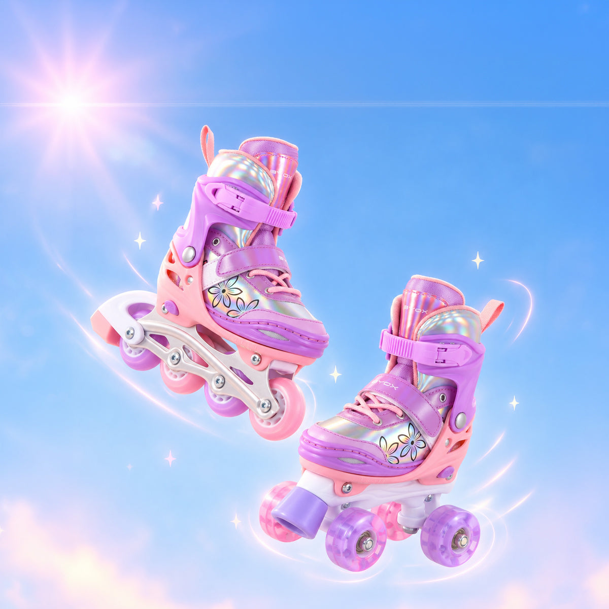 Byox Ролери-кънки Double 2в1 Flower L-(38-41)