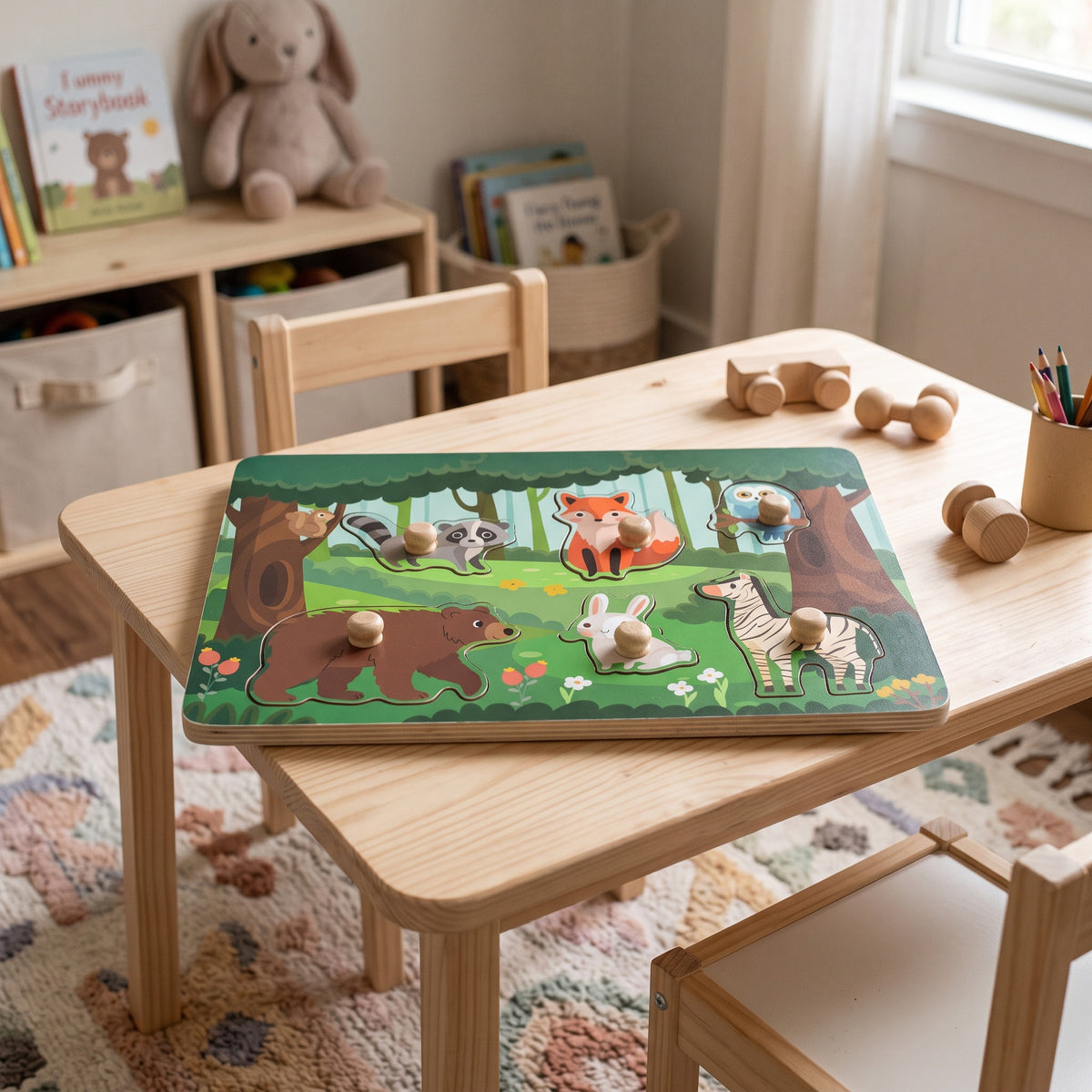 Moni Toys Дървен пъзел Wild animals 3006