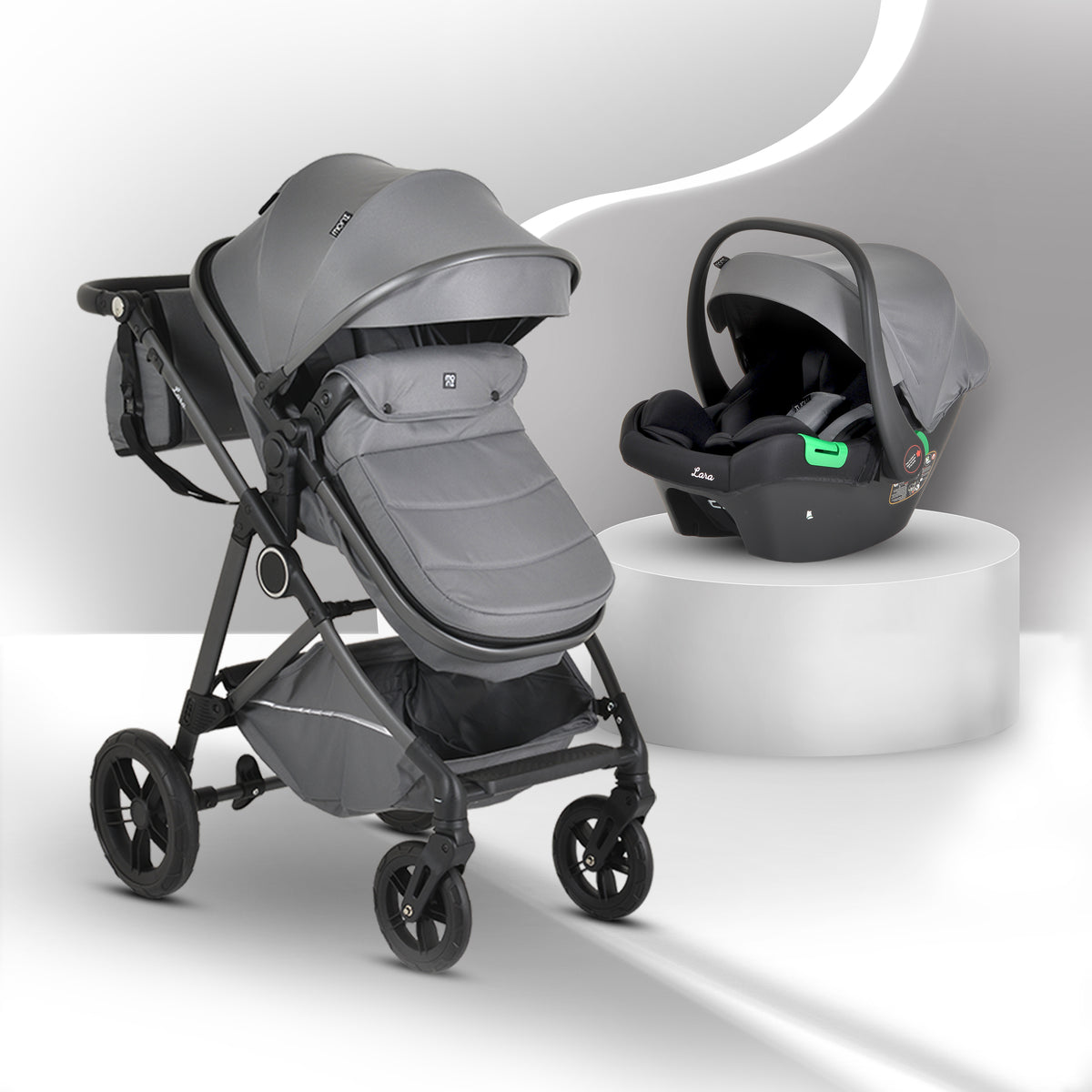 Moni Комбинирана количка Lara 2 в 1 Grey