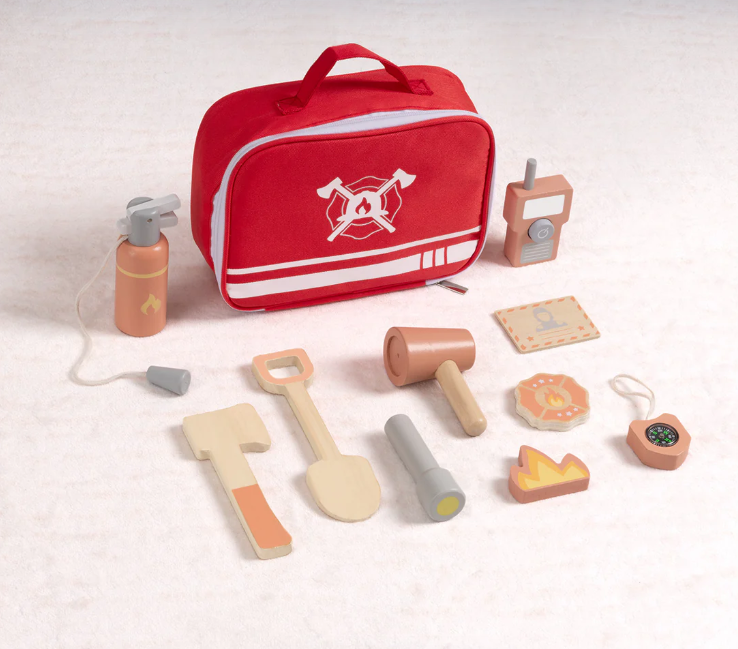 Tooky Toy Дървен пожарникарски комплект TK317N