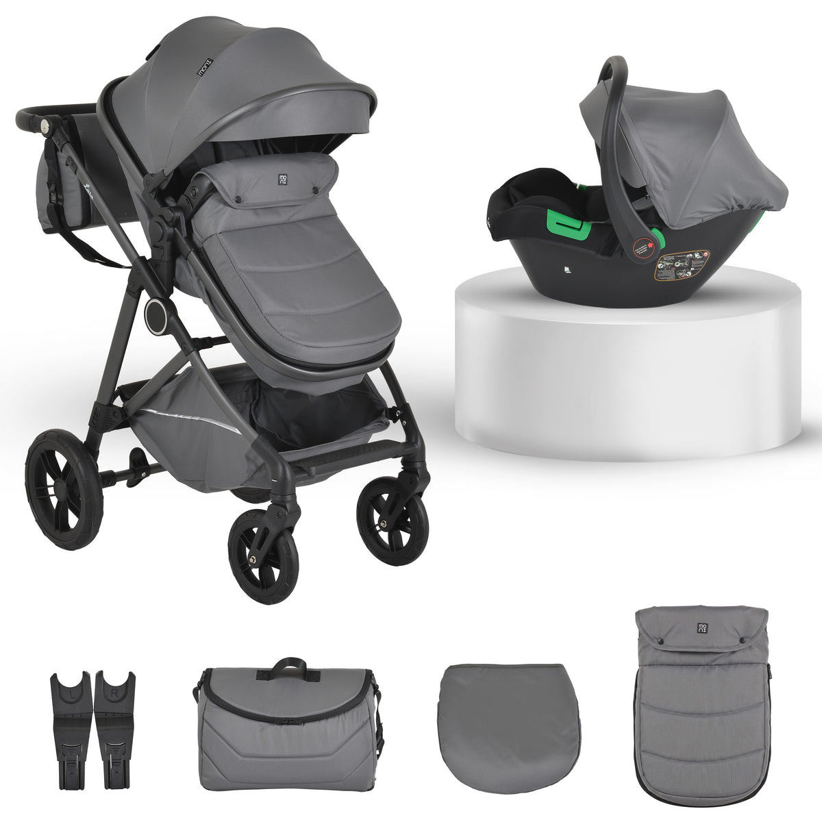 Moni Комбинирана количка Lara 2 в 1 Grey