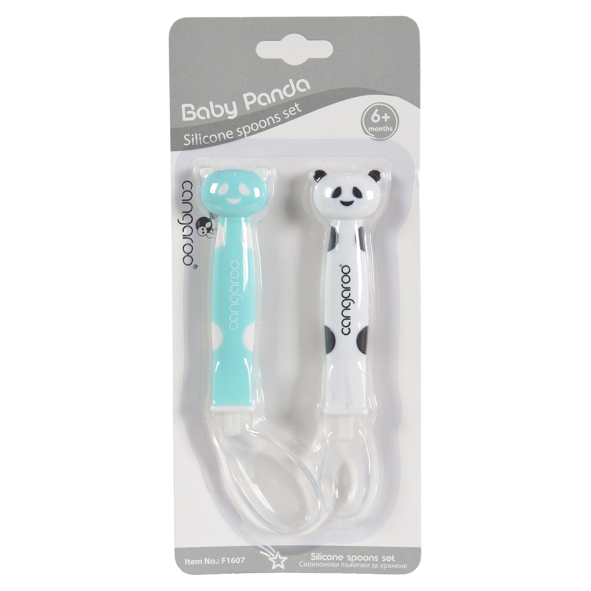 Cangaroo Силиконови лъжици Baby Panda F1607 - Син