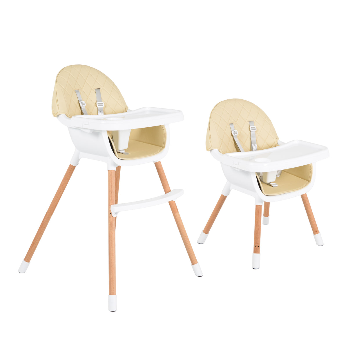 Cangaroo Дървен стол за хранене Gelato 2в1 - Бежов