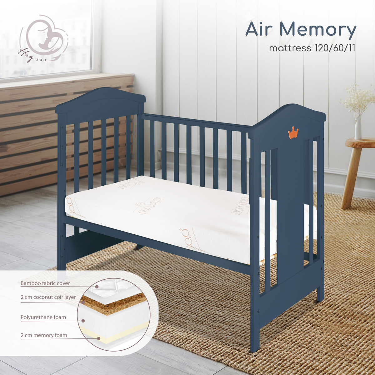 HUGZZZ Матрак Air Memory 120/60/11
