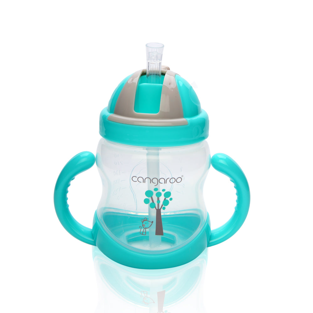 Cangaroo Чаша с пластмасова сламка 280ml Boo C0582 - Син