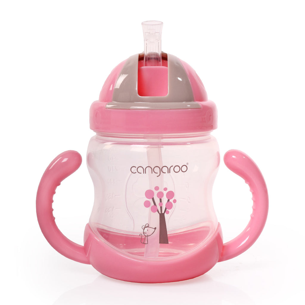 Cangaroo Чаша с пластмасова сламка 280ml Boo C0582 - Розов