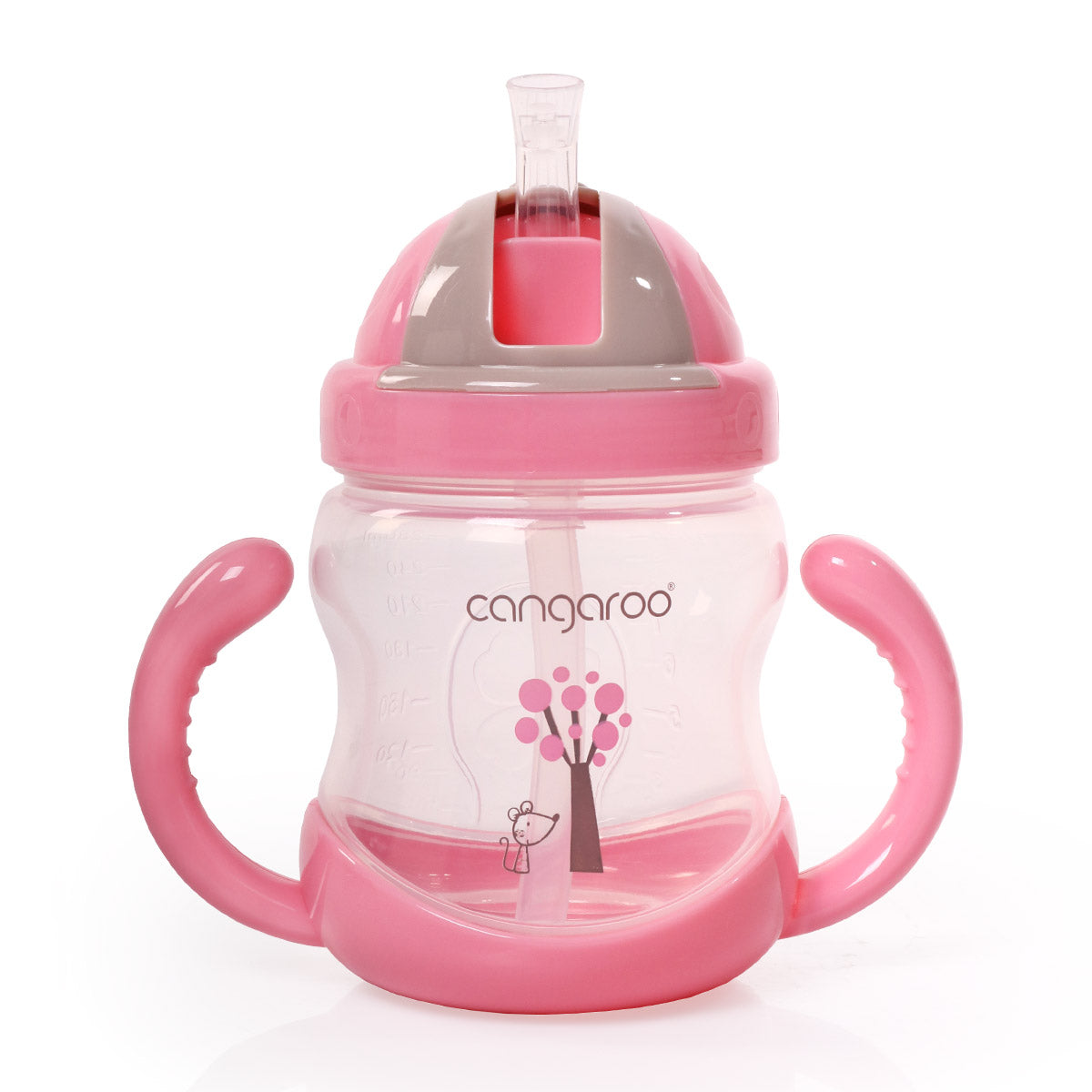 Cangaroo Чаша с пластмасова сламка 280ml Boo C0582 - Розов
